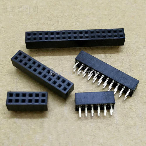 10pcs 2.0mm Double Row Straight Female 2-40P Pin Header Socket Connector 2x2/3/4/5/6/7/8/9/10/12/14/15/20/25Pin