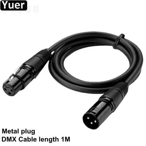 Metal Plug 3-Pin Signal DMX Cable DMX512 Stage Lighting Signal Cable LED Par Light Moving Head Light DJ Equipment 1M Dmx Cable