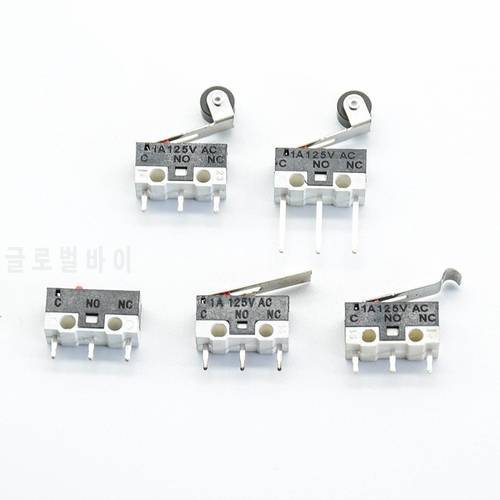 10pcs Micro Limit Switch Push Button Switch 1A 125V AC Mouse Switch 3Pins Long handle Roller Lever Arm SPDT 12* 6 *6mm TIAIHUA