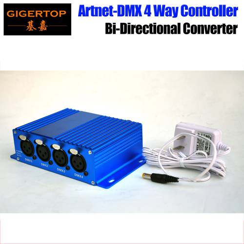 TIPTOP TP-D16 ArtNet-DMX4/8 Stage Light ArtNet/DMX Bi-Directional CONVERTER New Design 4 Female DMX Connector ARM Processor
