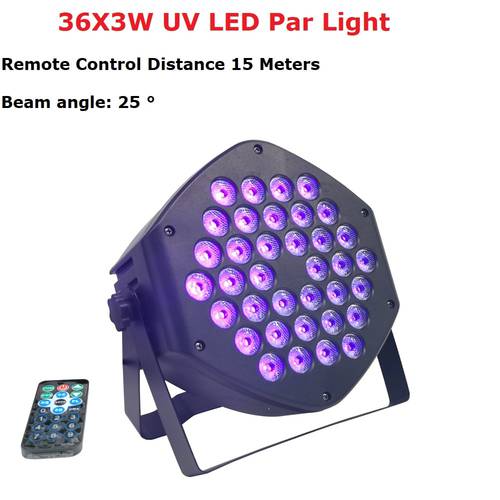 LED Flat Par 36X3W Violet Color Lighting UV With DMX512 For Disco DJ Projector Machine Party Christmas Decoration Purple Pro Dj