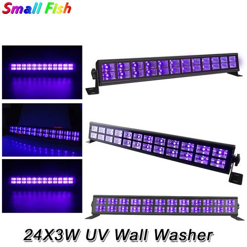 24 LEDS 3W LED Wall Washer Lights DMX UV Stage Lights Bar Black Party Club Disco Light For Christmas Indoor Stage Effect Lights