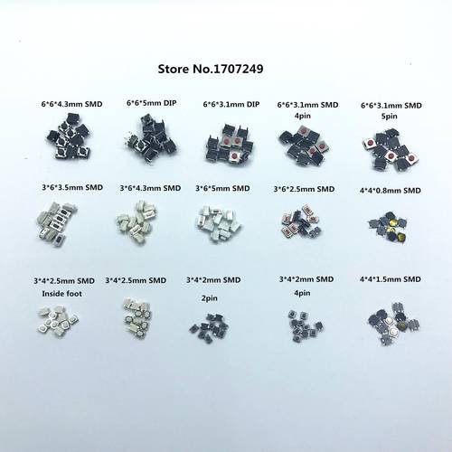 10Pcs/lot Micro Push Button Tact Switch Reset Mini Switch SMD DIP for repairing automobile remote controller MP3 MP4