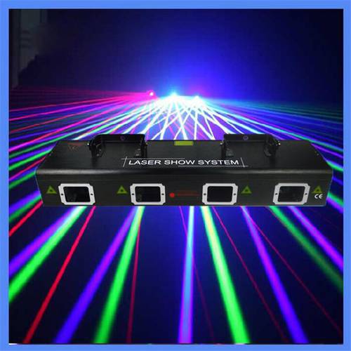 Four Lens Strong RGBY Laser Show System Stage Disco Party christmas decoration Laser lights DMX DJ equipment project 500meters