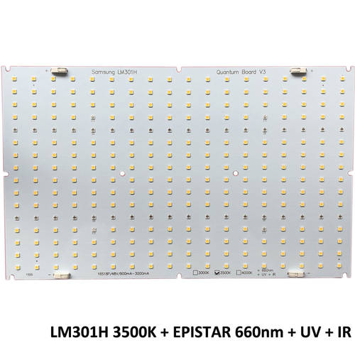 Samsung QB288 V3 quantum led lamp plate LM301H 3000K 3500K 660nm UV IR pre-drilled heatsink Meanwell 320w 480w power supply