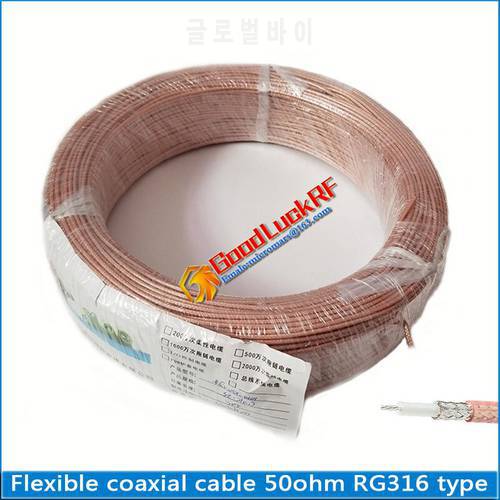 High-quality Flexible coaxial Cable 50ohm M17/113 RG316 type Pigtail Jumper Cable Low Loss MIL-C-17
