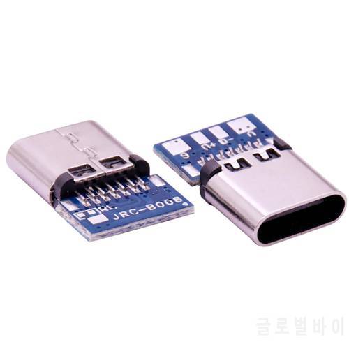 10PCS Micro USB 2.0 Type C Connector 14 Pin Female Socket Receptacle Through Holes PCB 180 Vertical Shield USB