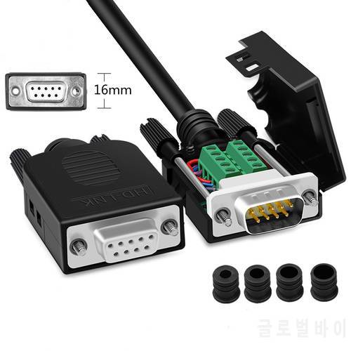 DB9 Connector RS232 Male/Female D-SUB 9 Pin Plug RS485 Breakout Terminals 21/24 AWG Wire Solderless COM Connectors DB9