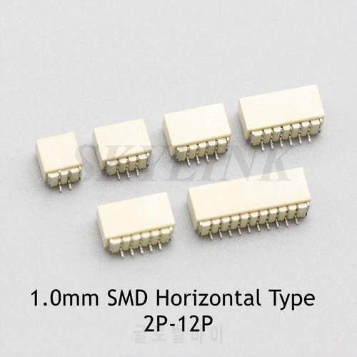10PCS JST SH 1.0mm Connector SMD Horizontal Type Socket 2P 3P 4P 5P 6P 7P 8P 9P 10P 11P 12P Side Entry Wire-to-Board Receptacle