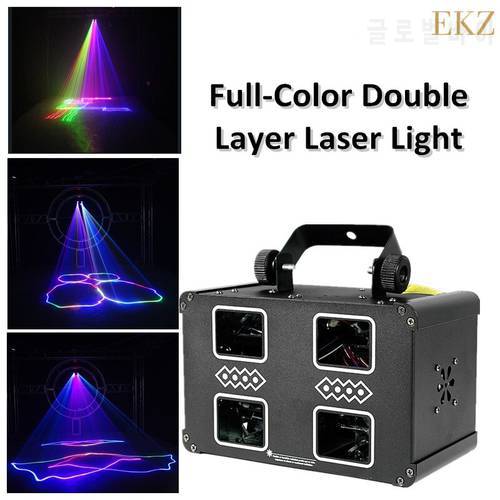 New RGB Color 4 Lens Line Array Party Beam Laser Lights Professional Lamps Krypton For Dj Bar KTV Disco Party Christmas Home