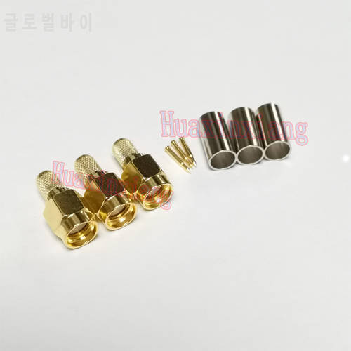 20pcs/Lot SMA-J Male Adapter Plug Connector RF Coaxial Crimp For RG58/RG142/RG400/LMR195/RG223 Cable