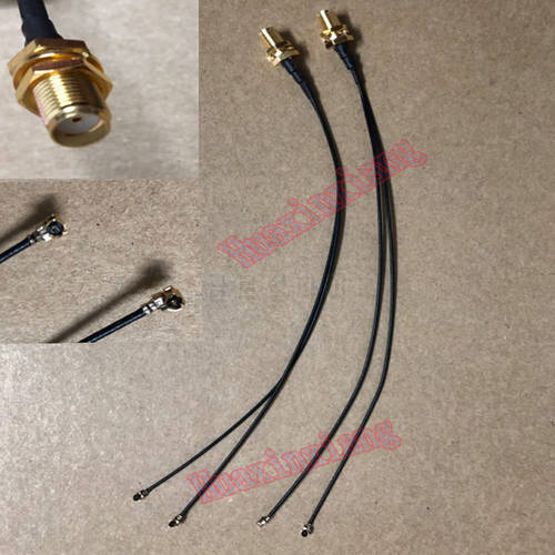 5PCS/Lot RF Coaxial SMA Female Jack To Double/Two uFL/IPX/IPEX Adapter Pigtail Cable 1.13 Inner hole
