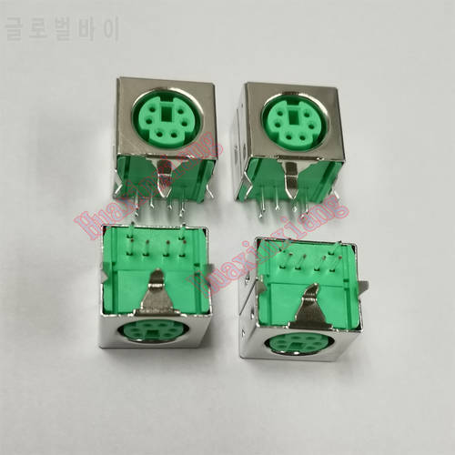 20PCS/Lot PS2 6P Female Plug/Jack/Socket Connector Green 6Pin for keyboard/mouse
