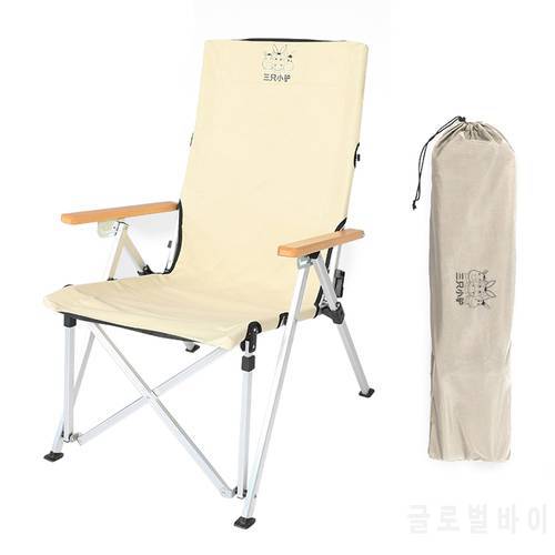 THREE DONKEYS Outdoor Folding Chair Protable Camping Deck Chair Adjustable Aluminum Alloy Hiking Fishing Beach Picnic Chair